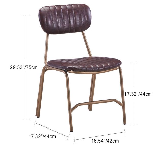 Contemporary Luxury Square PU Leather Upholstered Metal Frame Dining Chair Backrest Armless For Dining Room - Image 5