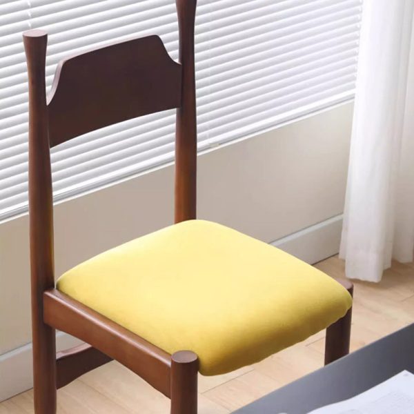Traditional Vintage Wood Curved Frame Velvet Dining Chair Backrest For Dining Room - Image 8