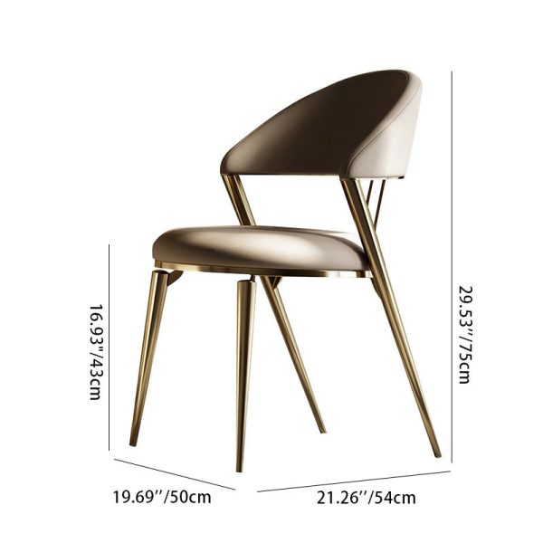 Modern Luxury Round Cushion Microfiber Leather Carbon Steel Dining Chair Backrest Armrest For Dining Room - Image 4