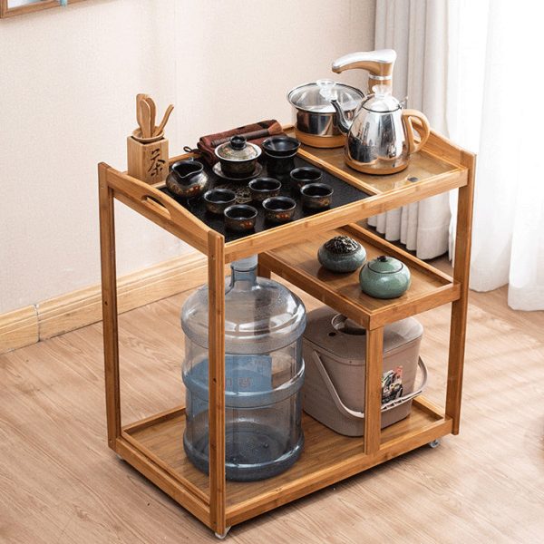 Modern Minimalist Rectangle Solid Wood End Table 3-Tier For Living Room - Image 12