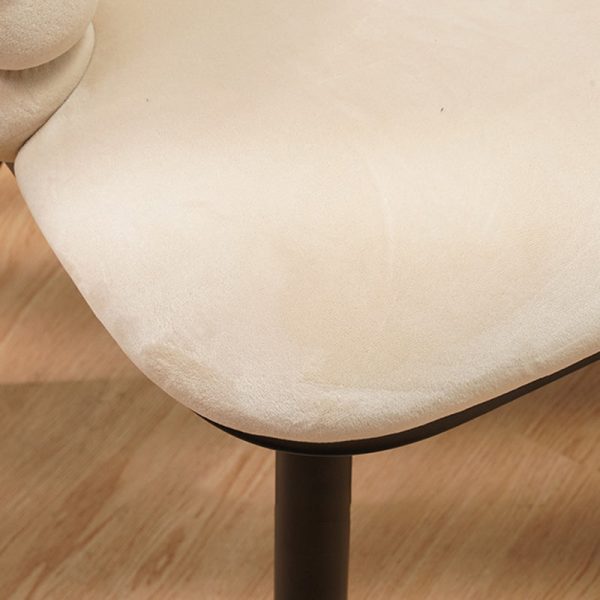 Contemporary Creative Trapezoidal Round Upholstered Bead String Backrest Velvet Carbon Steel Vanity Stool For Bedroom - Image 7