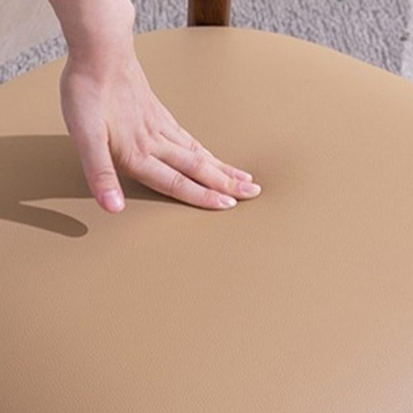 Contemporary Simplicity Square Leather Upholstered Wood Dining Chair Backrest Armrest For Dining Room - Image 7