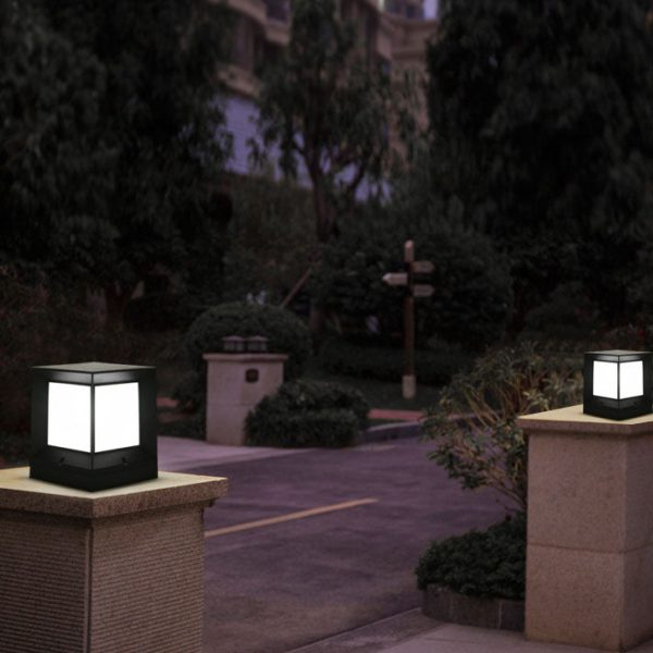 Modern Simple Solar Quadrupole Waterproof Outdoor Garden Column Post Head Light - Image 16