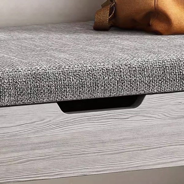 Modern Minimalist Rectangle Fabric PU Leather Wood Shoe Storage 3-Tier For Entryways - Image 13