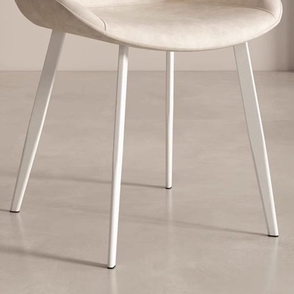 Contemporary Scandinavian Leather Carbon Steel Sponge Square Curved Dinining Chair Backrest For Dining Room - Image 9