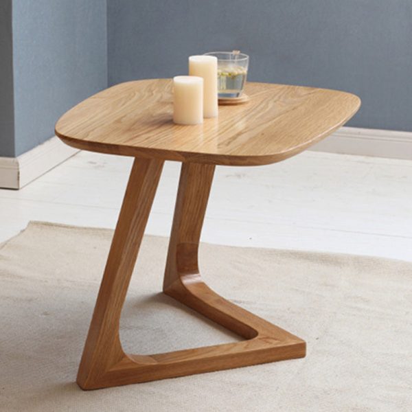 Traditional Vintage Wood V-Shape Base End Table For Living Room - Image 16