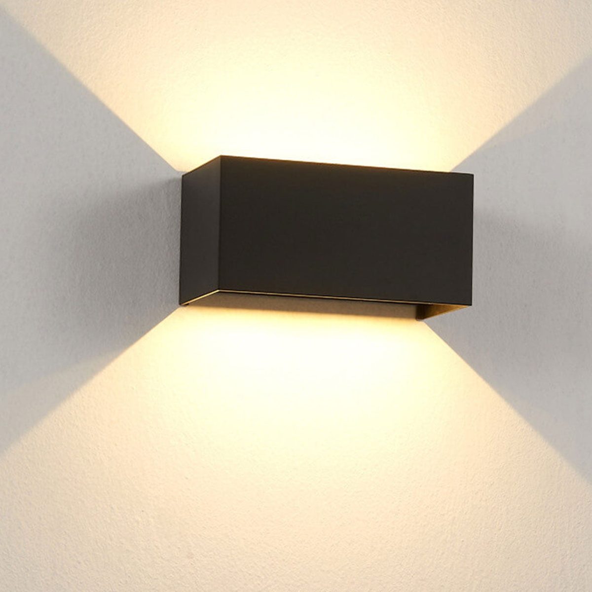 Modern Outdoor Waterproof Rectangular LED Up and Down Illuminated Outdoor Wall Sconce Lamp - Image 4