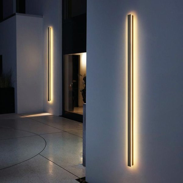 Waterproof Long Strip LED Wall Lamp Outdoor Wall Lights Black Porch Lights - Image 2