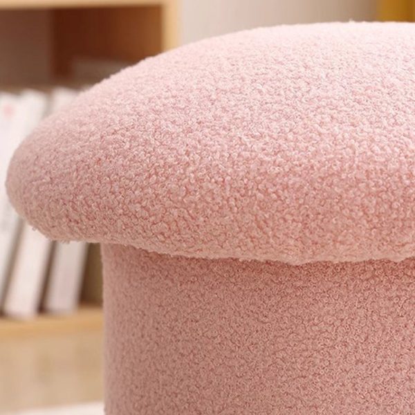 Contemporary Simplicity Mushroom Shape Velvet Pouf Footstool For Living Room - Image 9
