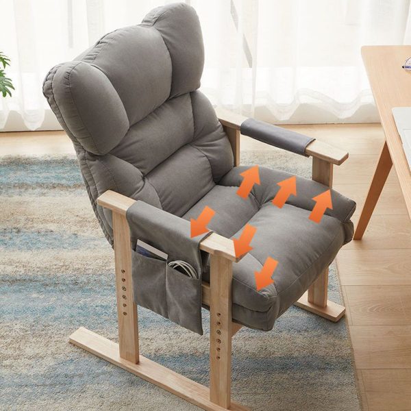 Modern Simplicity Velvet Cotton Wood Adjustable Recliner Backrest Armrest For Living Room - Image 13
