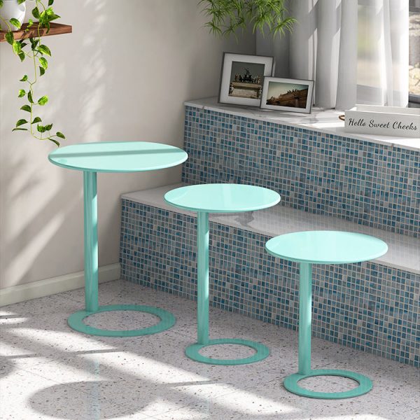 Modern Minimalist Round Metal End Table For Living Room - Image 15