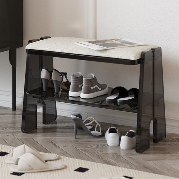 Modern Minimalist Long Rectangle Cotton Linen Acrylic Shoe Storage 2/3 Tier For Entryways - Image 13