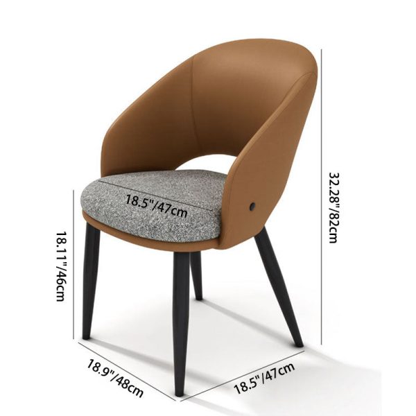 Modern Luxury Square Metal Leather Foam Dining Chair Four Legs Backrest For Dining Room - Image 3