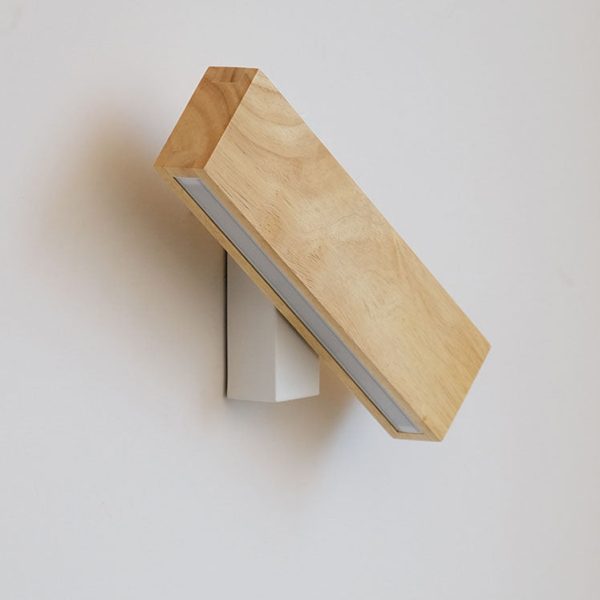 Japanese Minimalist Log Rectangular Flat Rotatable LED Wall Sconce Lamp - Image 18