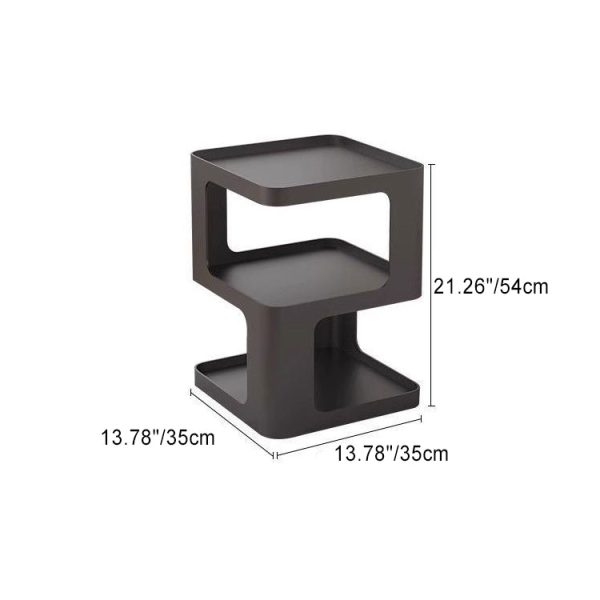 Contemporary Nordic Square Rectangular Iron End Table 3-Tier For Living Room - Image 4