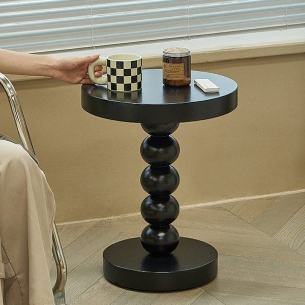 Traditional Vintage Round Beaded Wooden Coffee Table For Living Room - Image 3