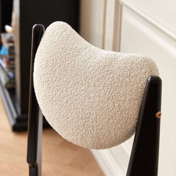 Modern Minimalist Square Wood Velvet Dining Chair Backrest Armless For Dining Room - Image 5