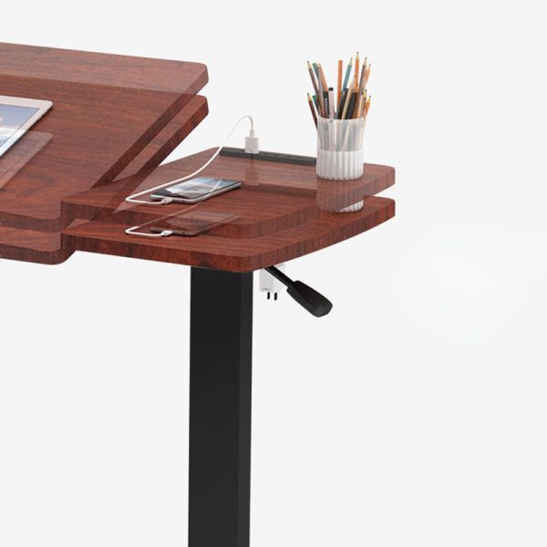 Modern Minimalist Rectangular Wood Metal End Table Foldable For Living Room - Image 12