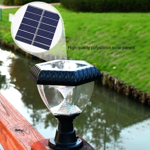 Modern Simplicity Solar Hexagonal Quadrilateral Triangle Round ABS Acrylic LED Post Head Light For Garden - Image 8