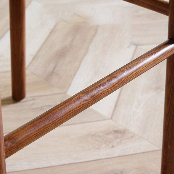 Contemporary Retro Square Kraft Paper Rope Weaving Solid Wood Bar Stool Low Back Footrest For Dining Room - Image 9