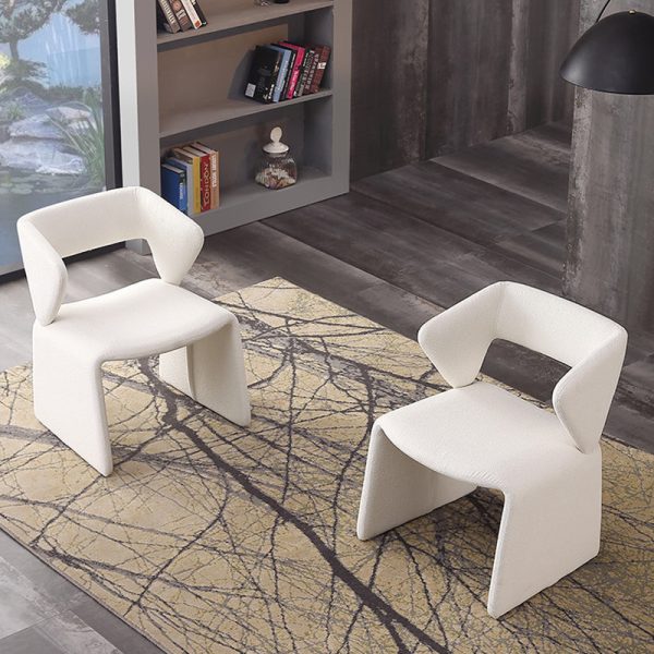 Contemporary Creative Triangle Rectangle Velvet Wood Dining Chair Backrest Armless For Dining Room - Image 2