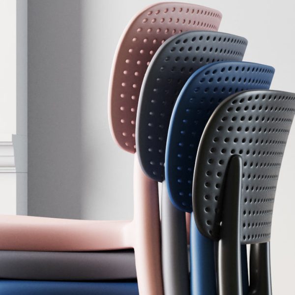 Contemporary Creative Rectangular Plastic Chair Backrest Armless For Living Room - Image 5