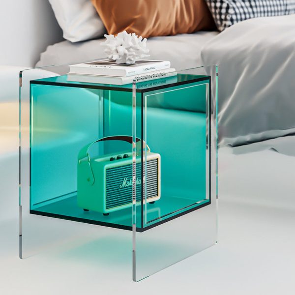 Modern Minimalist Square Acrylic Nightstand For Bedroom - Image 10