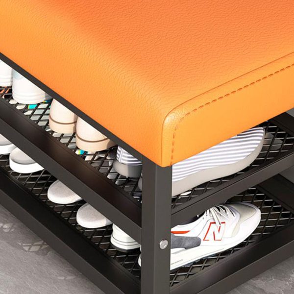 Modern Luxury Rectangle Tech Fabric Carbon Steel Shoe Storage 2-Shelf For Entryways - Image 8