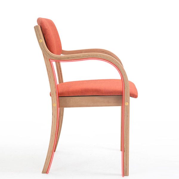 Modern Simplicity Fabric Wood Sponge Square Curved Dining Chair Backrest Armrest For Dining Room - Image 18