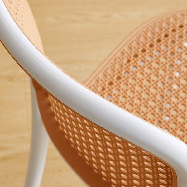 Modern Minimalist Square Rattan Plastic Dining Chair For Dining Room - Image 7