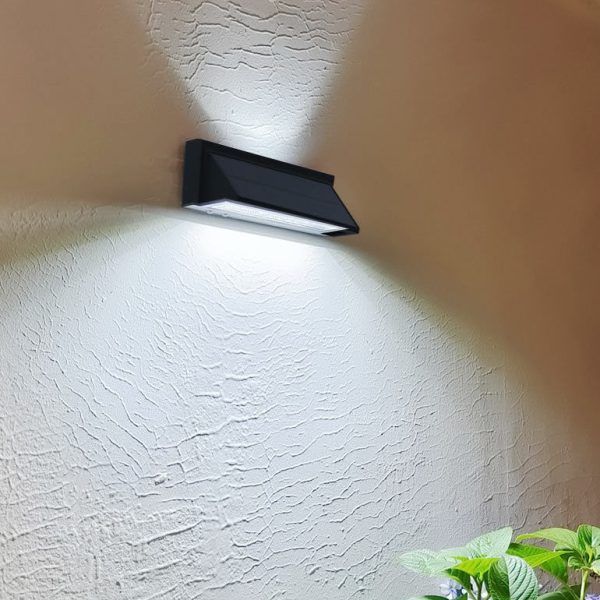 Outdoor Solar Waterproof Rectangular Slant LED Patio Wall Sconce Lamp - Image 12