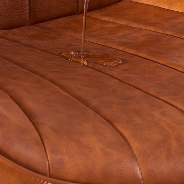Modern Luxury Square Curved Leather Metal Dining Chair Backrest Armless For Dining Room - Image 7
