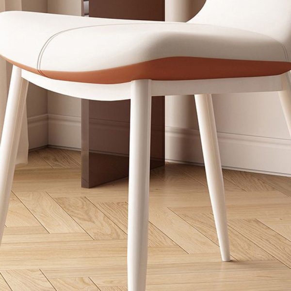 Contemporary Nordic Rectangular Shape Backrest PU Leather Carbon Steel Dining Chair For Living Room - Image 7