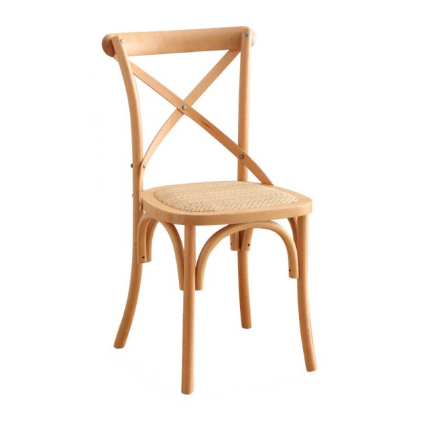 Traditional Rustic Weaving Rattan Wood Sponge Round Rectangular Dining Chair Backrest For Dining Room - Image 38