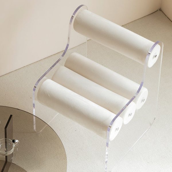 Contemporary Creative Cylinder Acrylic Fabric Chair Backrest Armless For Living Room - Image 5