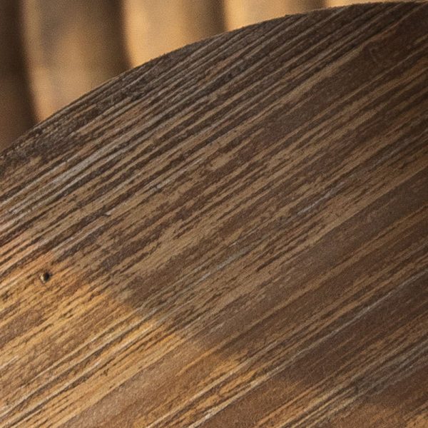 Traditional Vintage Round Column Carved Cedar Magnesium Oxide Tray Side Table For Dining Room - Image 7