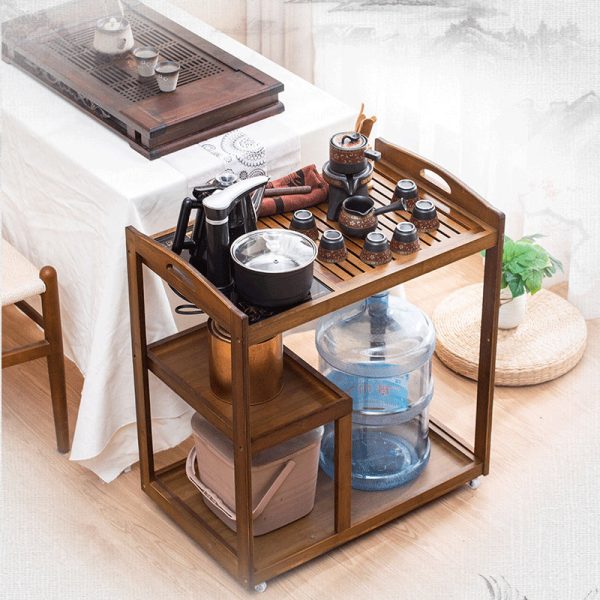 Modern Minimalist Rectangle Solid Wood End Table 3-Tier For Living Room - Image 9