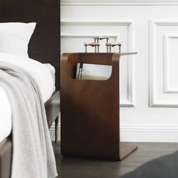 Modern Minimalist Rectangular Solid Wood End Table Storage For Living Room - Image 13