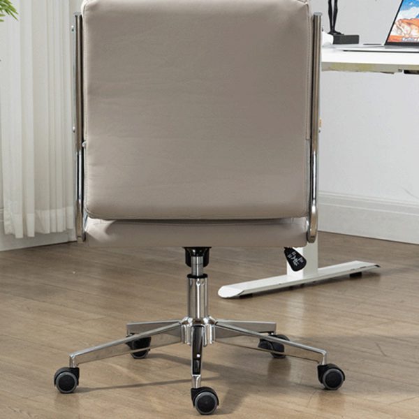 Modern Minimalist Square Upholstered PU Leather Stainless Steel Desk Chair Backrest Armrest For Home Office - Image 10