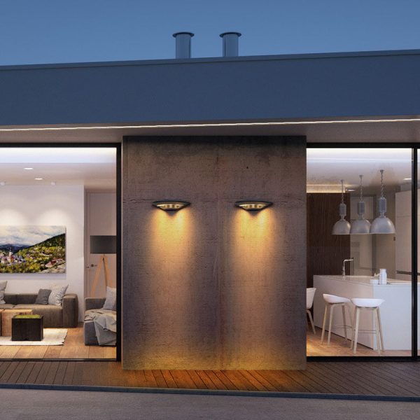 Modern Creative Flying Saucer Round LED Outdoor Waterproof Wall Sconce Lamp - Image 2