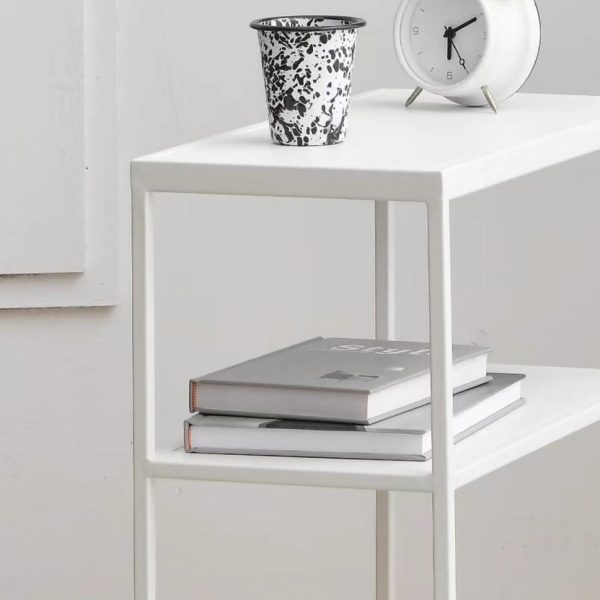 Modern Simplicity Rectangular Frame Iron Side Table 4-Leg For Living Room - Image 8