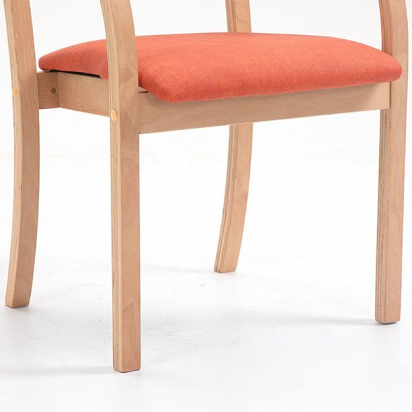 Modern Simplicity Fabric Wood Sponge Square Curved Dining Chair Backrest Armrest For Dining Room - Image 12