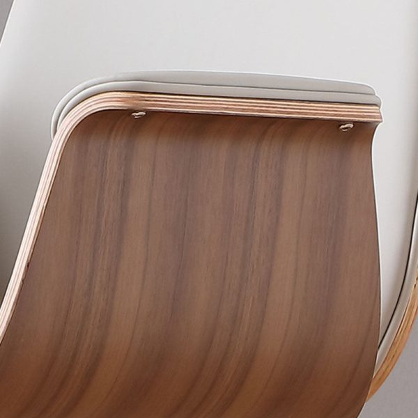 Contemporary Luxury Microfiber Leather Wood Grain Height Adjustable Swivel Desk Chair Backrest Armrest For Home Office - Image 6