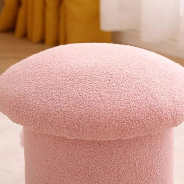 Contemporary Simplicity Mushroom Shape Velvet Pouf Footstool For Living Room - Image 10