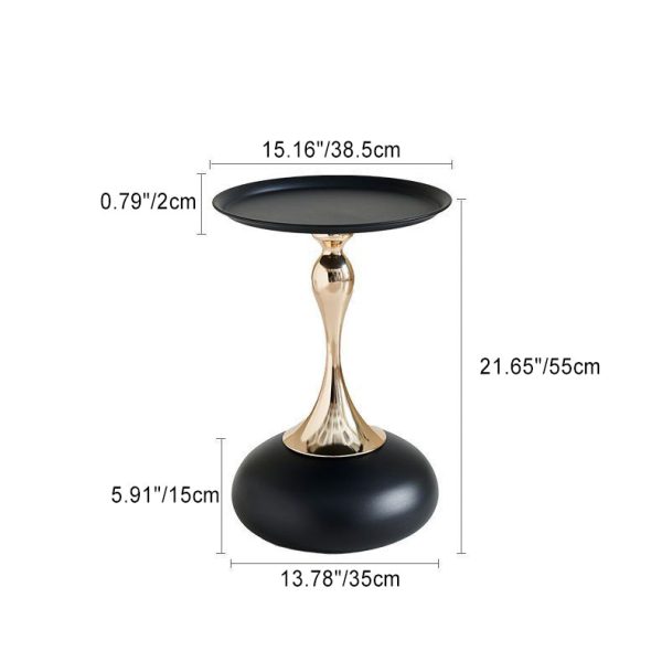 Contemporary Simplicity Geometric Circle Tray Top Iron End Table For Living Room - Image 5