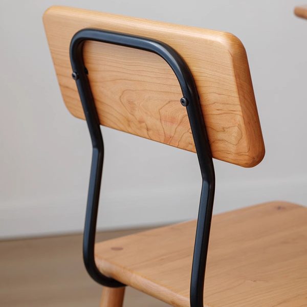 Traditional Vintage Square Cherry Wood Dining Chair Backrest For Dining Room - Image 6