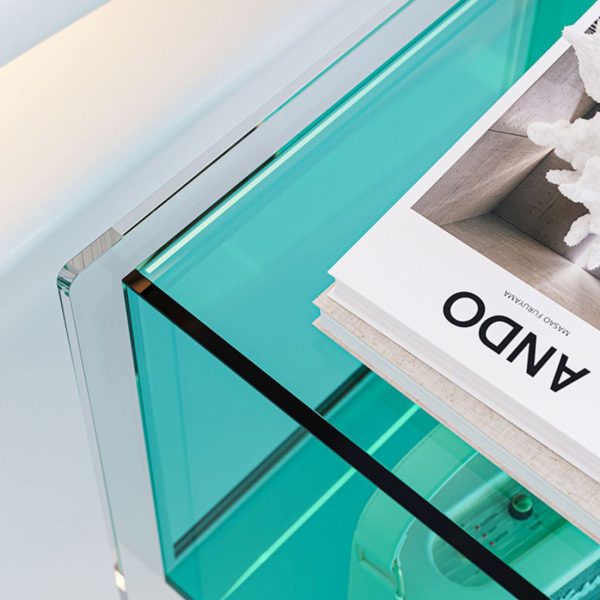 Modern Minimalist Square Acrylic Nightstand For Bedroom - Image 5
