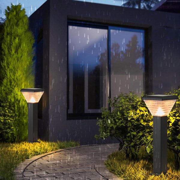 Modern Minimalist Square Cylinder Solar Waterproof ABS PC LED Outdoor Light For Garden - Image 2