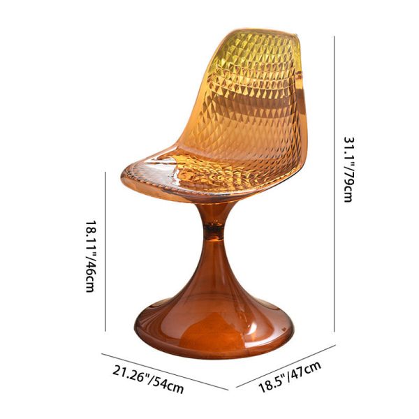 Contemporary Nordic Acrylic Plastics Arc Design Dining Chair Backrest For Dining Room - Image 8