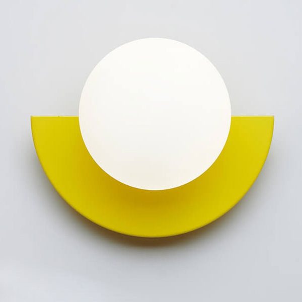 Modern Minimalist Glass Spherical Colorful Semicircle Design 1-Light Wall Sconce Lamp - Image 4